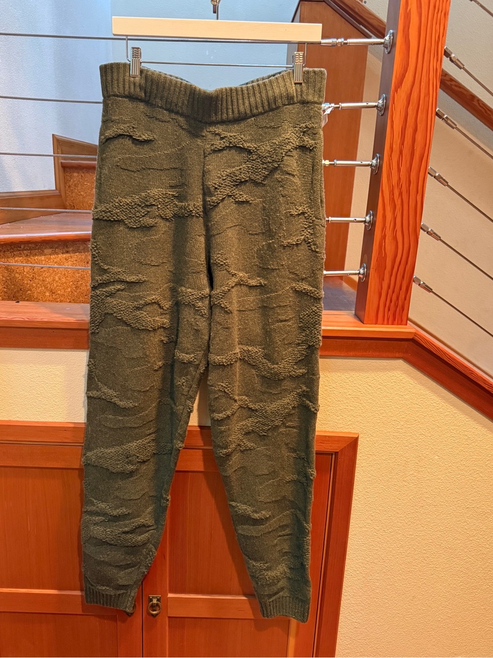 Ivy Park x Adidas Green Knit Textured Lounge Pants Joggers S